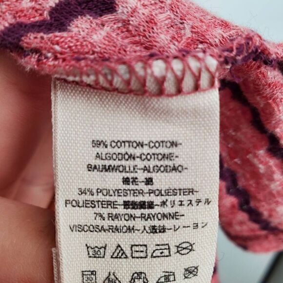 Free People We The Free‎ Auntie Em Thermal Waffle Peplum Long Sleeve Pink Stripe - Picture 5 of 6